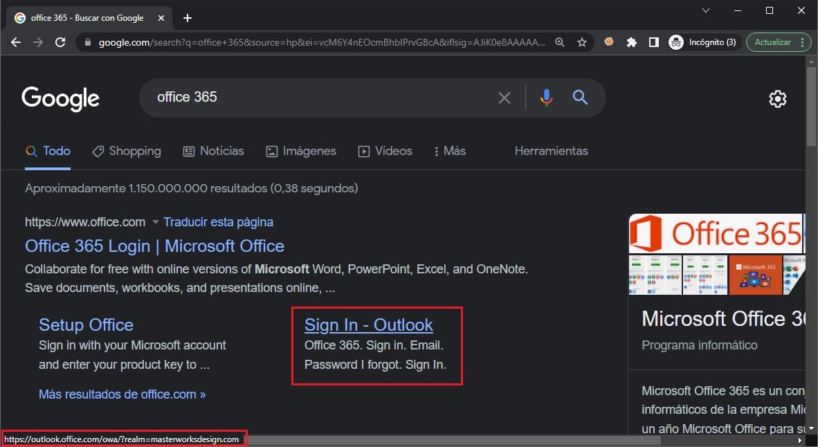 Google la lía: El portal de login de Office 365 no es de Microsoft